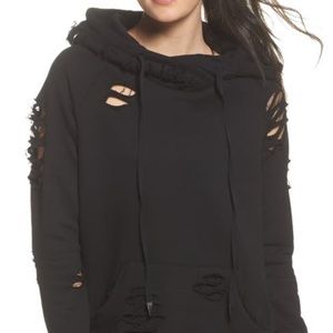 Alo Yoga Ripped Hoodie in black